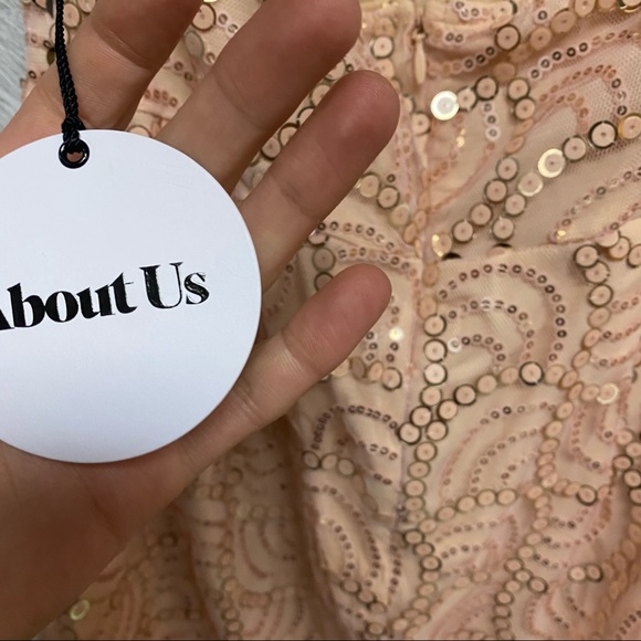 About Us | Revolve Jane Sequin Dress In Peach NEW - Picture 10 of 15